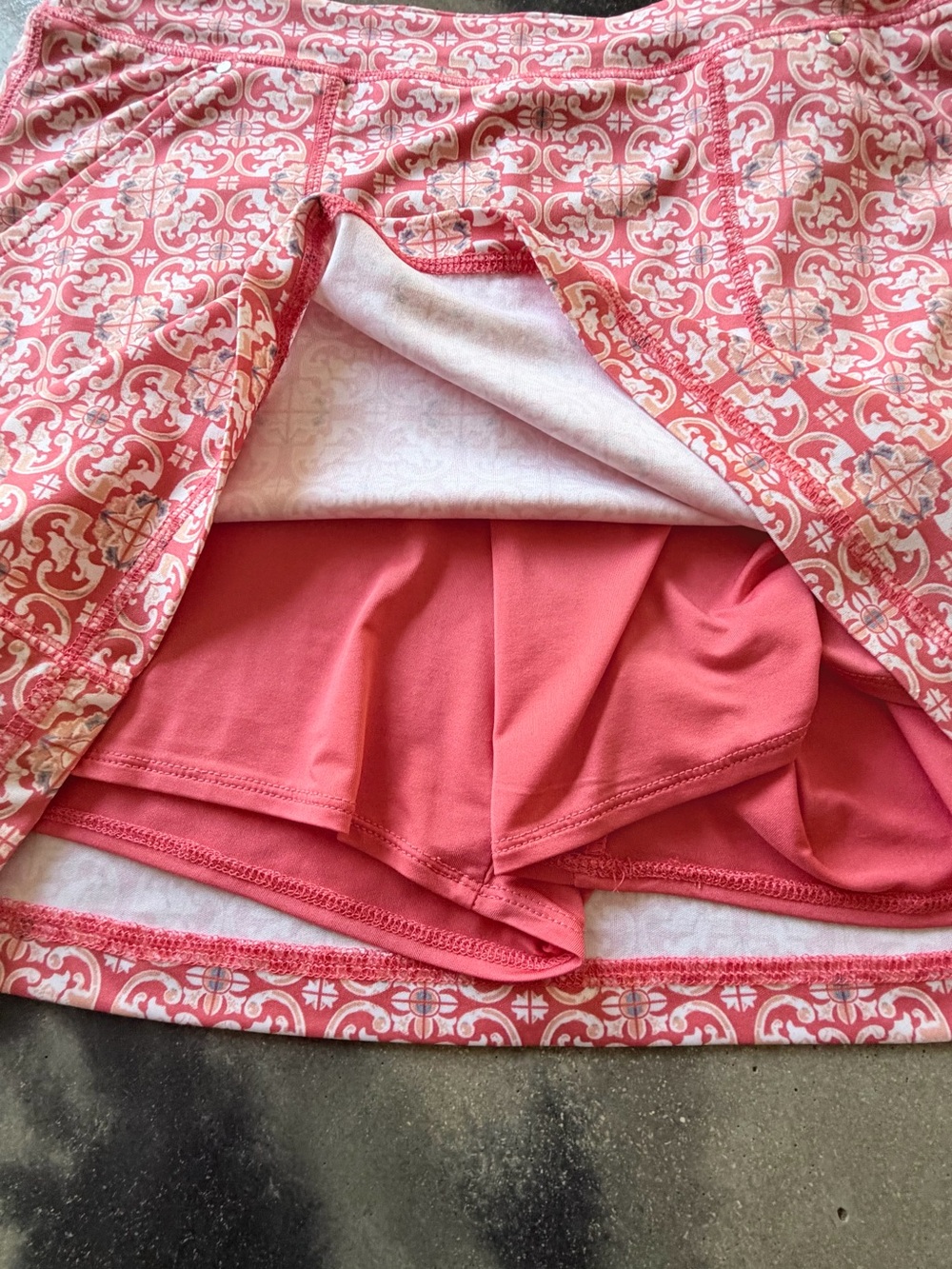 Grand Slam Coral Pink Printed Pull-On Tennis Skort XL - Picture 6 of 8